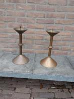 Antieke koperen kerk kandelaars, Ophalen, Koper of Brons