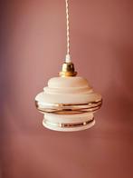 Art Deco roze hanglamp, Huis en Inrichting, Lampen | Hanglampen, Ophalen of Verzenden, Glas, Minder dan 50 cm