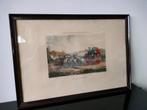 Gravure C.C. Henderson H Paprill Changing Horses 1874, Ophalen of Verzenden