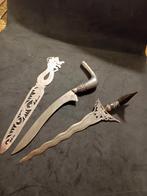 3 Zilveren/Verzilverde Briefopeners Indonesië, Ophalen of Verzenden