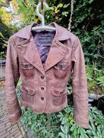 Leren Jas / Jack maat L - American Base - New York  Bruin, Kleding | Dames, Jassen | Winter, Maat 38/40 (M), Bruin, Ophalen of Verzenden