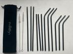Nieuw! set 12 drink rietjes straws cocktails limonade zwart, Ophalen of Verzenden, Nieuw