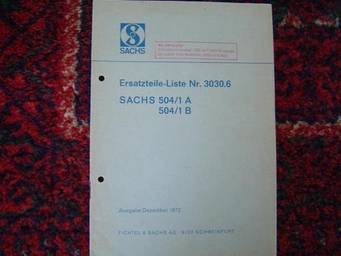 SACHS 504/1 A en B 1972 ersatzteile liste onderdelen boekje, Fietsen en Brommers, Handleidingen en Instructieboekjes, Gebruikt
