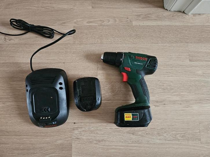Bosch PSR 1800 LI-2 accuboormachine, Doe-het-zelf en Verbouw, Gereedschap | Boormachines, Gebruikt, Boormachine, Ophalen