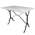 Bistro tuintafel marmer rechthoekig tafelblad met gietijzer, Eettafel, Nieuw, Ophalen of Verzenden, EDV Online BV