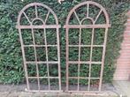 Twee zeer mooie oude kerkramen,  gietijzeren stalramen., Ophalen, Gevelraam of Ruit, Gebruikt, Minder dan 80 cm