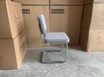 Nieuwe eetkamerstoelen Brave Stof Grijs Steel op = op!, Huis en Inrichting, Nieuw, Ophalen of Verzenden, Metaal, Grijs