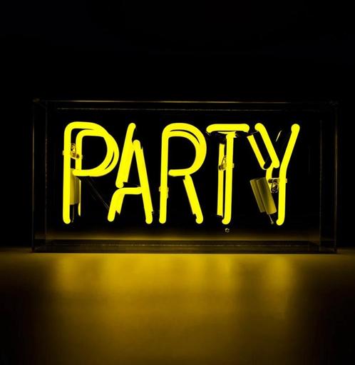Neon verlichting PARTY (geel), Verzamelen, Merken en Reclamevoorwerpen, Nieuw, Lichtbak of (neon) lamp, Ophalen of Verzenden