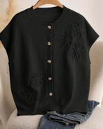 Vestje Lulu Zwart (44-52), Verzenden, Nieuw, Zwart, Trui of Vest