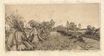 M. K. Merema van Gestel ets "Gehooid Land", gesigneerd, Antiek en Kunst, Ophalen