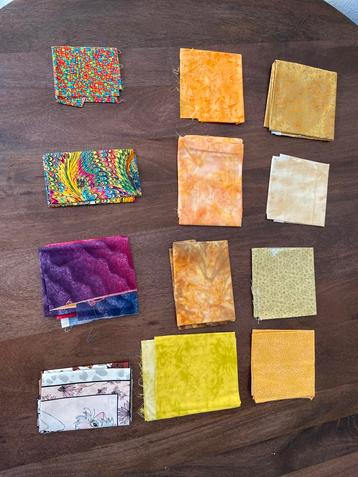 Quilt stoffen in diverse maten (12 stuks) beschikbaar voor biedingen
