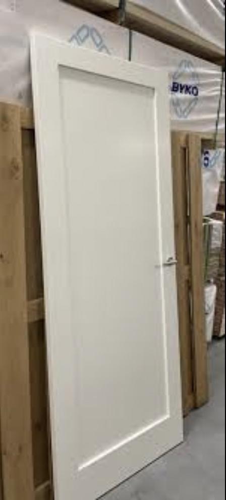 Moderne witte budget binnendeur in stomp en opdek, Doe-het-zelf en Verbouw, Deuren en Horren, Nieuw, Binnendeur, 200 tot 215 cm