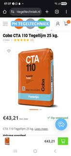 3x25kg CTA tegellijm poederlijm, Ophalen, Overige typen, Nieuw, Minder dan 20 cm