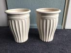 2 vazen / potten, Huis en Inrichting, Woonaccessoires | Vazen, Overige kleuren, Ophalen of Verzenden, Minder dan 50 cm, Glas