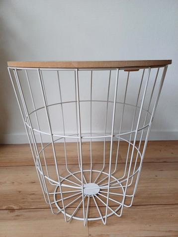 Draadmand met deksel bijzettafel wit tafel mand korf beschikbaar voor biedingen
