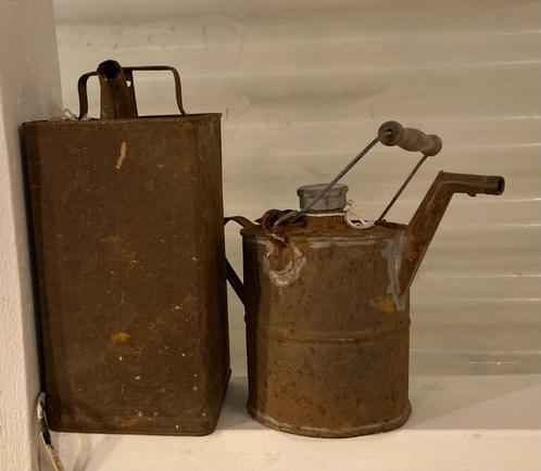 Brocante oude olie- benzine- petroleum kan / roestig, Antiek en Kunst, Curiosa en Brocante, Ophalen of Verzenden
