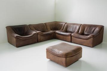 Vintage De Sede DS-46 Modulair Salon + Fauteuil met Hocker – beschikbaar voor biedingen