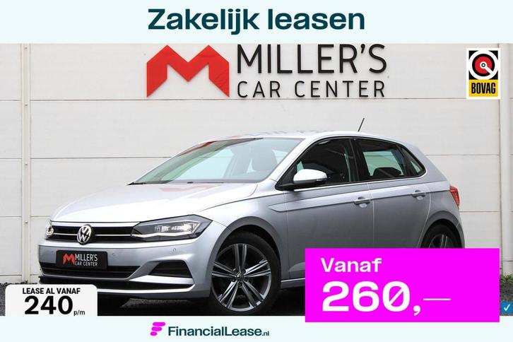 VW Polo 1.0 TSI Comfortline 17inch DODE-HOEK CARPLAY LED PDC, Auto's, Volkswagen, Bedrijf, Lease, Financial lease, Polo, ABS, Airbags