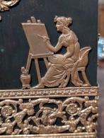 Antieke Franse Brons gepatineerde pendule 28 cm hoog. €335., Antiek en Kunst, Ophalen