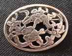 Zilveren Broche Bloemmotief, Antiek en Kunst, Ophalen of Verzenden
