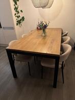 Massief eiken houten eettafel Goossens, Ophalen, Eikenhout, 200 cm of meer, 50 tot 100 cm