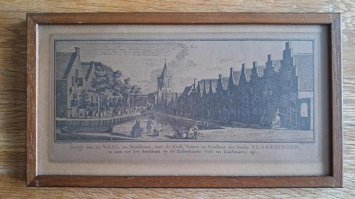Set v 6 gezigt op Vlaardingen ingelijst C Pronk J C Philips, Antiek en Kunst, Kunst | Etsen en Gravures, Ophalen of Verzenden