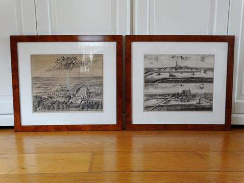 2 x antieke gravure De Cronyk van Zeeland 1696 Smallegange, Antiek en Kunst, Kunst | Etsen en Gravures, Ophalen