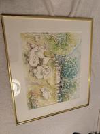 Aquarel Schilderij met Ganzen, Antiek en Kunst, Kunst | Tekeningen en Foto's, Ophalen of Verzenden