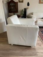Witte PU leren fauteuil, Huis en Inrichting, Fauteuils, Kunststof, Gebruikt, Minder dan 75 cm, Ophalen of Verzenden