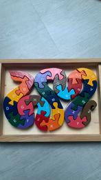 Houten puzzel slang, cijfers en letters, Kinderen en Baby's, Speelgoed | Houten speelgoed, Overige typen, Ophalen of Verzenden