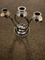 Chroom 3 lichts kandelaar, Huis en Inrichting, Woonaccessoires | Kandelaars en Kaarsen, Ophalen of Verzenden, Zo goed als nieuw