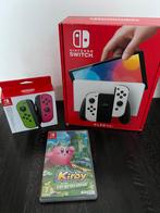 Nintendo Switch OLED + Extra Controllers + Kirby, Spelcomputers en Games, Avontuur en Actie, Eén computer, Ophalen of Verzenden