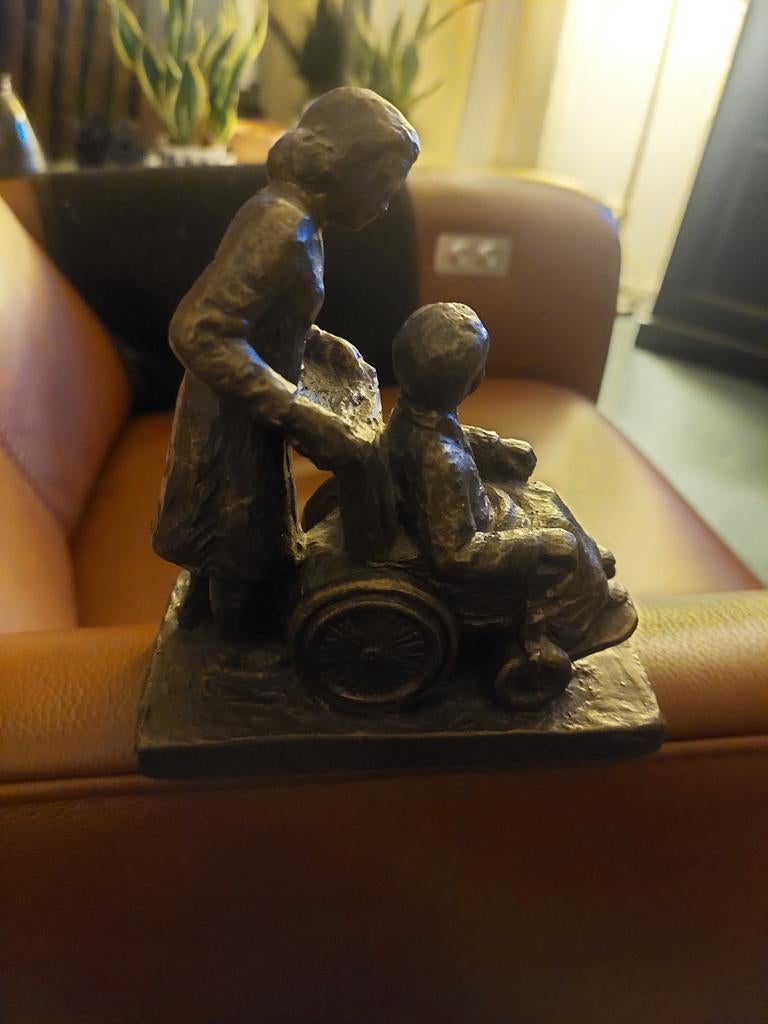 Bronzen beeldje De zonnebloem, Antiek en Kunst, Ophalen of Verzenden