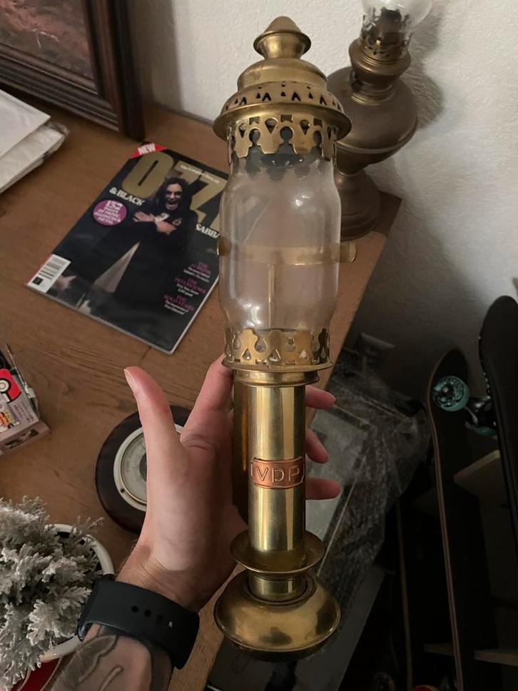 Antieke Treinlamp - VDP gemerkt, Antiek en Kunst, Antiek | Lampen, Ophalen of Verzenden