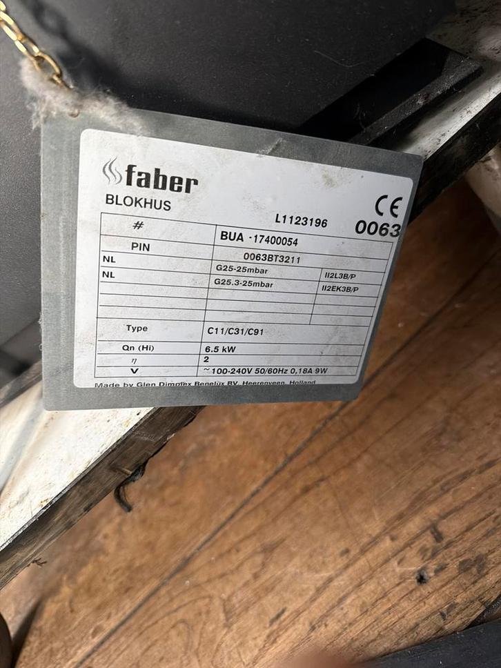 Faber Blokhus Gaskachel, Huis en Inrichting, Kachels, Gebruikt, Vrijstaand, Gaskachel, Gas, Ophalen
