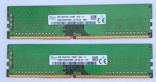 16Gb DDR4 geheugen(2X8Gb)2400Mhz/geheugenbankjes/reepjes., Computers en Software, RAM geheugen, Zo goed als nieuw, Desktop, 16 GB