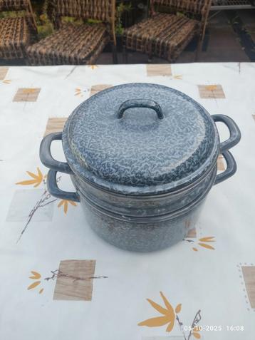 Emaille wolkjes stoompan stoom pan rijstkoker 21cm beschikbaar voor biedingen