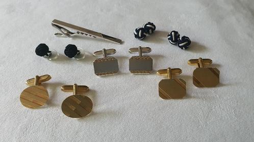 5 paar manchetknopen en een dasschuif, Sieraden, Tassen en Uiterlijk, Manchetknopen, Overige materialen, Ophalen of Verzenden