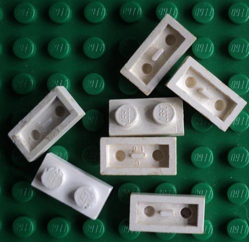 3023old (1) 7x wit Plate 1 x 2 with Bottom Pin, Kinderen en Baby's, Speelgoed | Duplo en Lego, Gebruikt, Ophalen of Verzenden