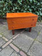 Vintage Deens ladekastje teak - jaren 60, Huis en Inrichting, Kasten | Ladekasten, Gebruikt, Teakhout, 3 of 4 laden, Minder dan 100 cm