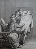 gravure kardinaal Richelieu werpt dam op tegen Rochelle 1790, Antiek en Kunst, Verzenden