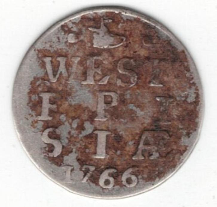25-2169 West Friesland 2 stuiver 1766, Postzegels en Munten, Munten | Nederland, Losse munt, Overige waardes, Vóór koninkrijk