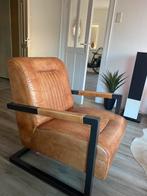 Mooie leren fauteuil conackleur, Huis en Inrichting, Fauteuils, Ophalen, Gebruikt, 75 tot 100 cm, 50 tot 75 cm