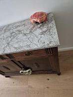 Antieke vintage commode dressoir kast eikenhout marmer blad, Kinderen en Baby's, Kinderkamer | Commodes en Kasten, Ophalen, 50 tot 70 cm