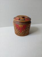 Houten dekseldoos Amsterdamse school. Batikstijl., Ophalen of Verzenden