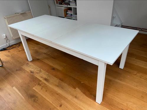 IKEA Bjursta uitschuifbare eettafel wit extra groot, Huis en Inrichting, Tafels | Eettafels, Gebruikt, 50 tot 100 cm, 200 cm of meer