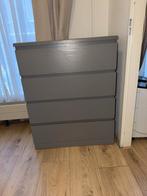 Malm ladekast met glasplaat, Ophalen, Gebruikt, Grijs, 50 tot 100 cm