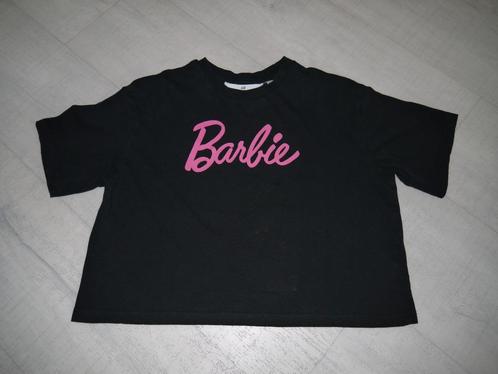 Prachtige zwart t-shirt Barbie, H&M, maat 146 / 152, Kinderen en Baby's, Kinderkleding | Maat 146, Zo goed als nieuw, Meisje, Shirt of Longsleeve