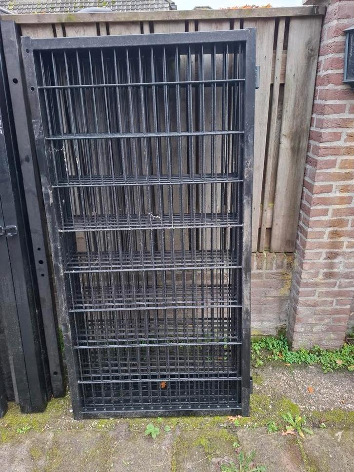 Dubbelstaafmat Poortjes met Locinox sloten - RAL 9005, Tuin en Terras, Tuinhekken en Hekwerk, Nieuw, Dubbelstaafmat hekwerk, IJzer