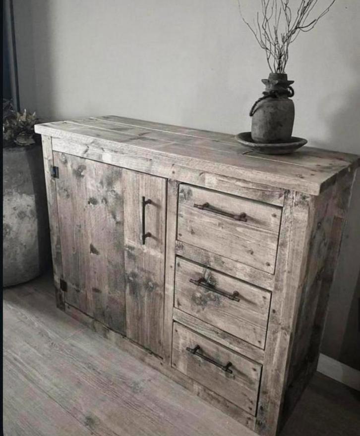 ~Stoer Sober Landelijk Houten Wandkast/Dressoir/Ladenkast~, Huis en Inrichting, Woonaccessoires | Overige, Nieuw, Ophalen of Verzenden